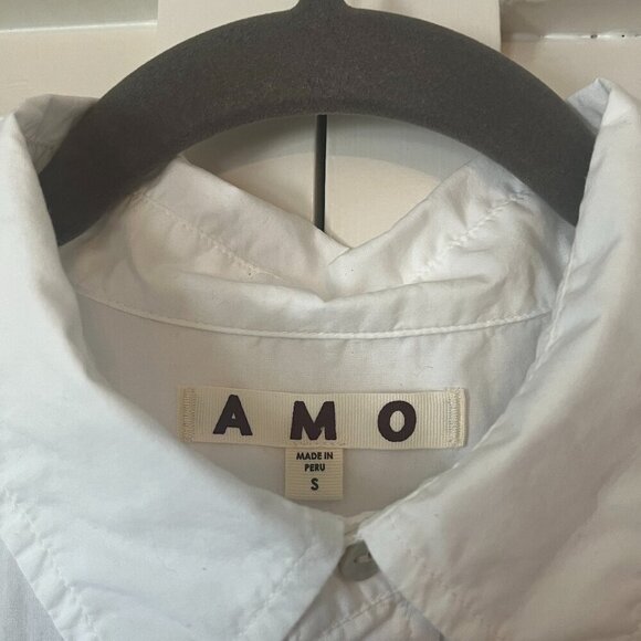 AMO Ruth Sleeveless Shirt white buttondown small women cotton - Picture 6 of 11